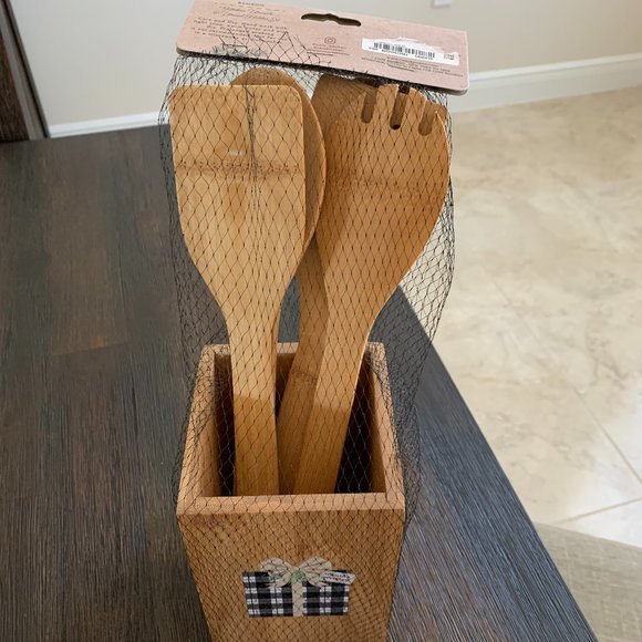Core Bamboo “Season´s Greetings ” Kitchen Utensil & Holder Set - Picture 4 of 8